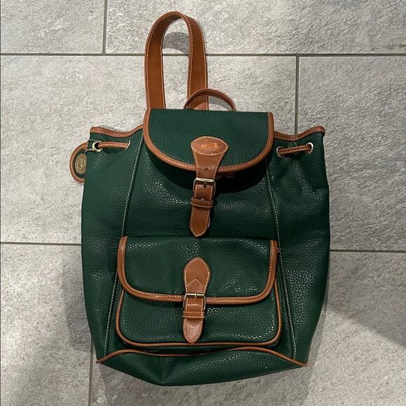 Classic Collection Handbags - Classic Collection All Weather Leather Vintage Backpack Handbag Green Brown